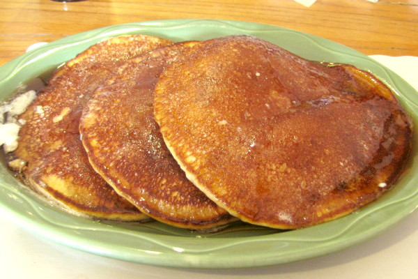 photo of cornmeal pancakes from Grumpy's Restaurant, Dennis, MA