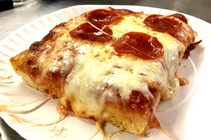 photo of Sicilian pizza from Bova's Bakery, Boston, MA