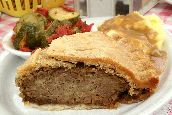 photo of a meat pie from Commons Lunch, Little Compton, RI