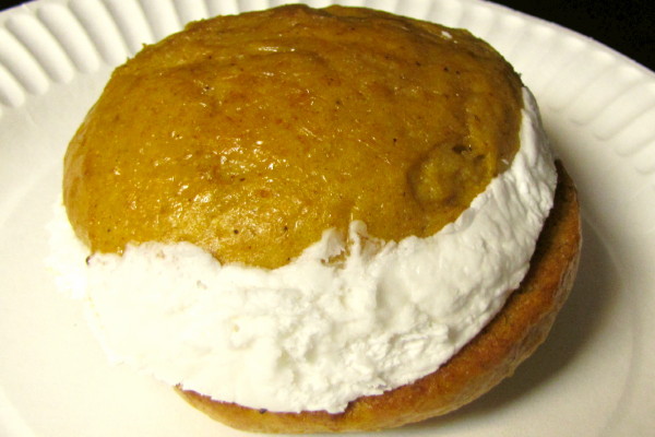 photo of pumpkin whoopie pie from Congdon's Doughnuts, Wells, ME