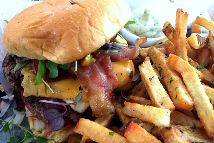 photo of a Banksy Burger from dNB Burgers, New Bedford, MA