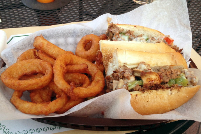 photo of a cheesesteak from Darcy's Village Pub, Quincy, MA (from hiddenboston.com)
