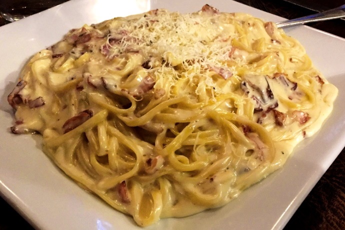 photo of linguine carbonara from 8/10 Bar and Grille, Everett, MA