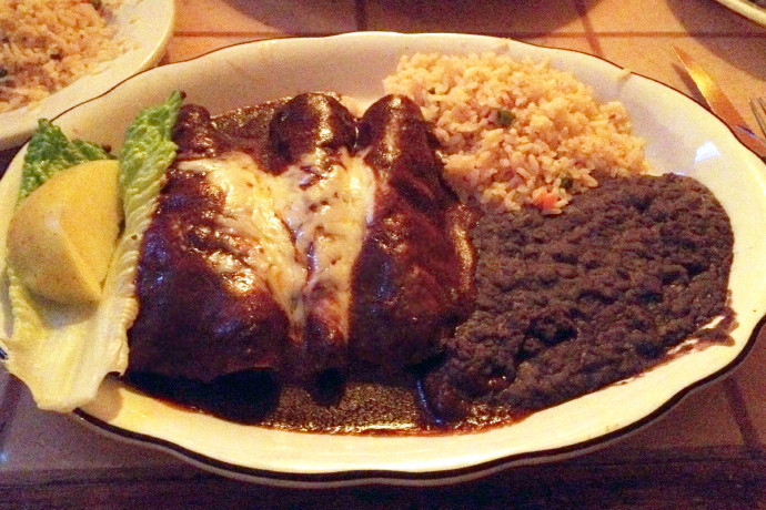 photo of enchiladas with mole sauce from El Sarape, Braintree, MA