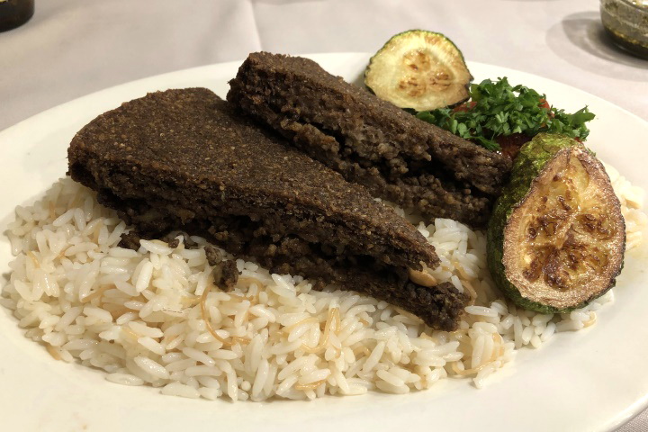 photo of baked kibbee from Fairouz, West Roxbury, MA