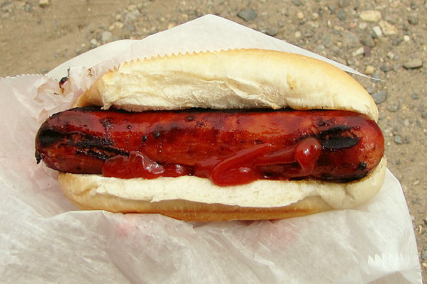 photo of quarter-pound hot dog from Fred's Franks, Wakefield, MA