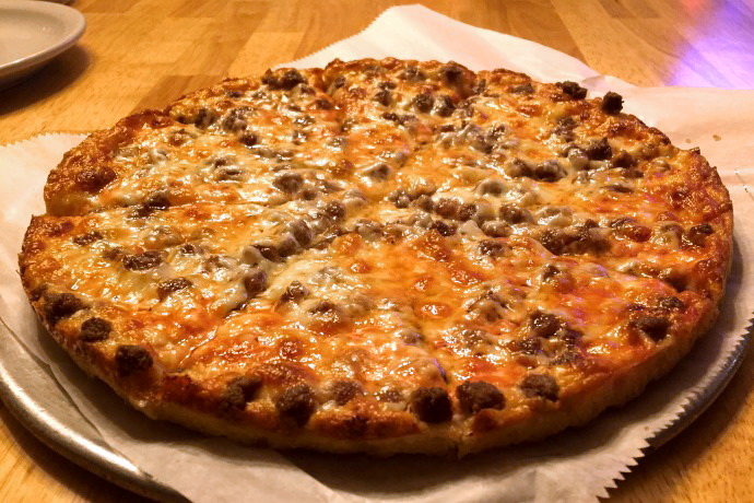 photo of hamburger pizza from Home Cafe, Brockton, MA