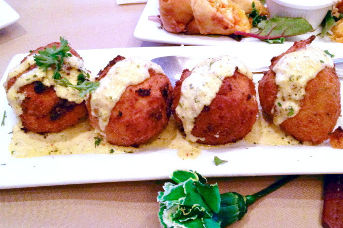 photo of risotto fritters from the Inn at Bay Pointe, Quincy, MA