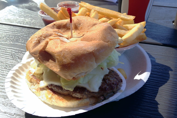 photo of a cheeseburger from Johnson's Drive-In, Groton, MA