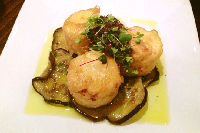 photo of fried ricotta with eggplant from L'Impasto, Cambridge, MA
