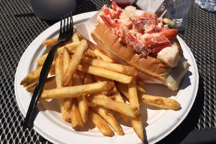 photo of a lobster roll from The Lobster Pool, Rockport, MA