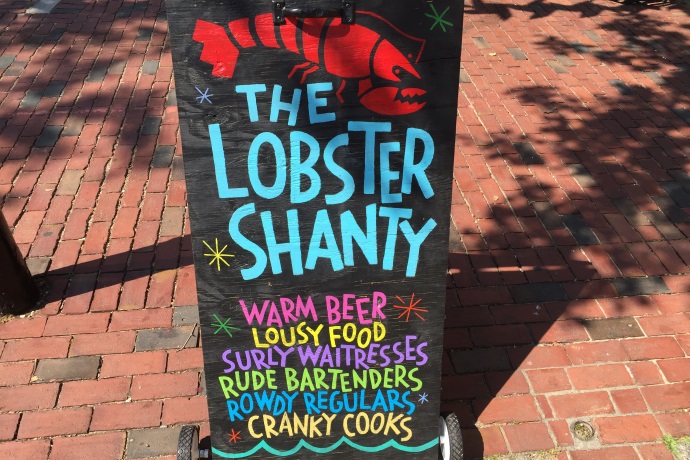 photo of sign at The Lobster Shanty, Salem, MA