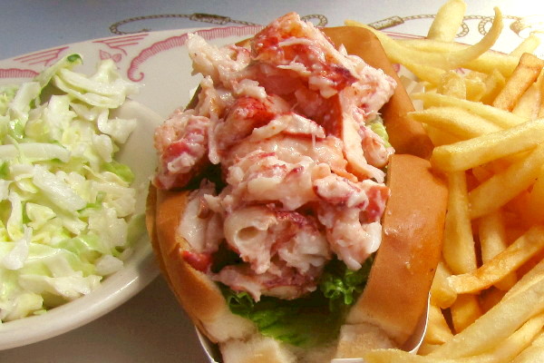 photo of lobster roll from Mabel's Lobster Claw, Kennebunkport, ME