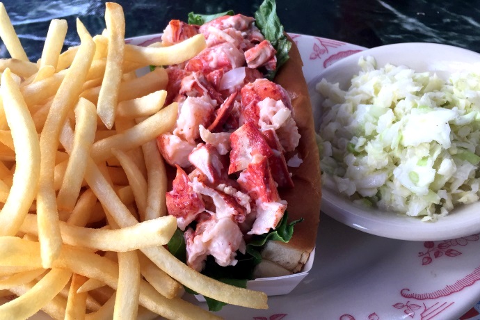 photo of lobster roll from Mabel's Lobster Claw, Kennebunkport, ME