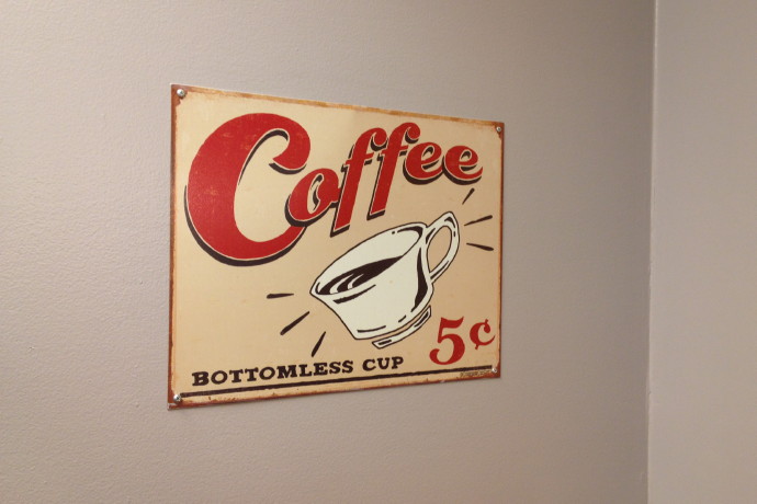 photo of a coffee sign at McKenna's Cafe in Dorchester, MA
