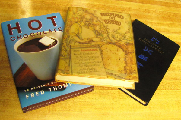 photo of cookbooks purchased at the Newbury College cookbook sale