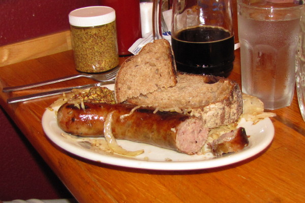photo of kielbasa from the People's Pint, Greenfield, MA