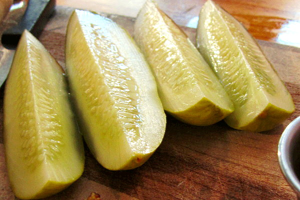 photo of pickles from the People's Pint, Greenfield, MA