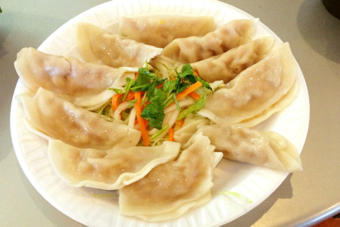 photo of pork and vegetable dumplings from Pho Viet's, Allston, MA