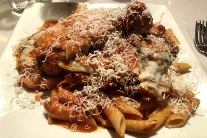 photo of chicken and eggplant parmigiana from Rino's, East Boston, MA