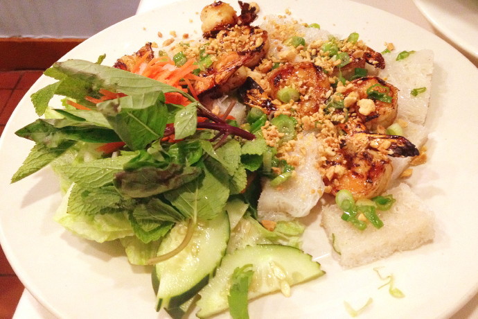 photo of steamed vermicelli with shrimp from Saigon Restaurant, East Boston, MA (from hiddenboston.com)