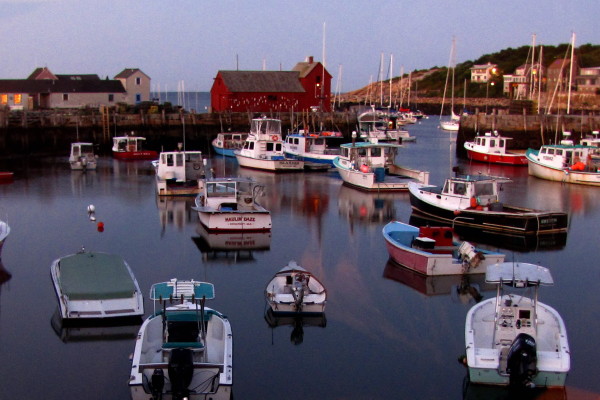 photo of view from table at The Seashell Cafe, Rockport, MA