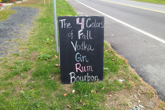 photo of sign at Smugglers' Notch Distillery, Jeffersonville, VT