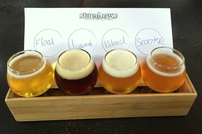 photo of a beer flight from Somerville Brewing Company, Somerville, MA