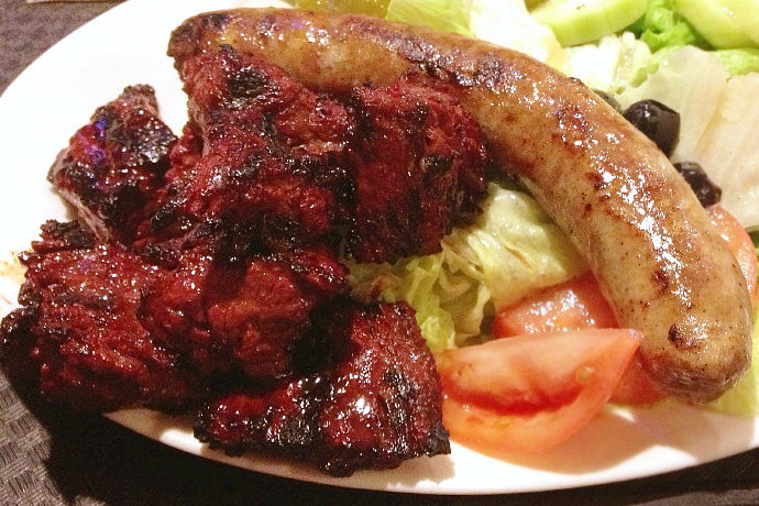 photo of steak tips and sausage (mixed grill) from Sonny Noto's, East Boston, MA