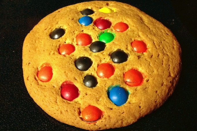 photo of M&M cookie from Spinelli's, East Boston, MA