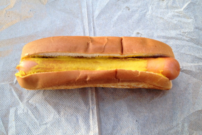 photo of hot dog from Sullivan's, South Boston, MA