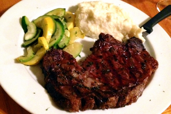 photo of rib-eye steak from the Swanton Street Diner, Winchester, MA