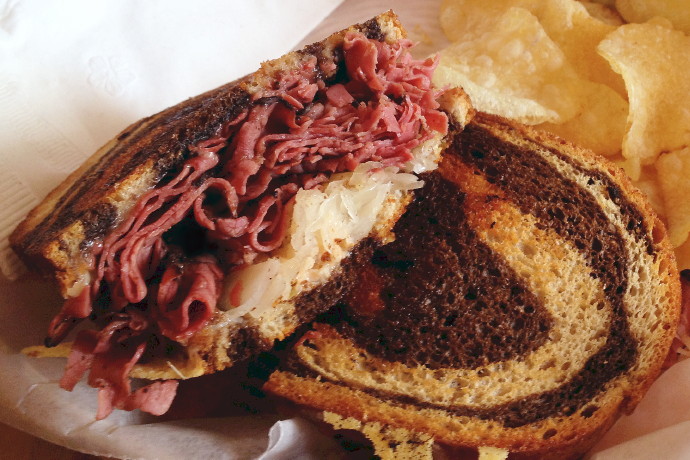 photo of pastrami reuben from the Vanilla Bean Cafe, Pomfret, CT