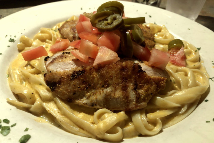 photo of blackened chicken fettuccine from The Village Manor, Dedham, MA