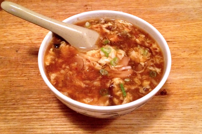 photo of hot and sour soup from Wang's Fast Food, Somerville, MA