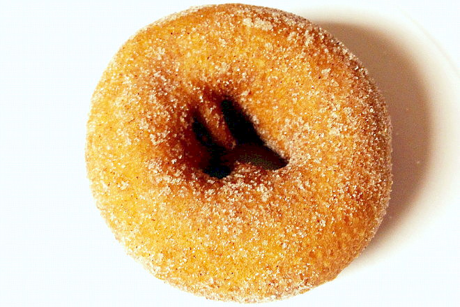 photo of apple cider donut from Westward Orchards, Harvard, MA