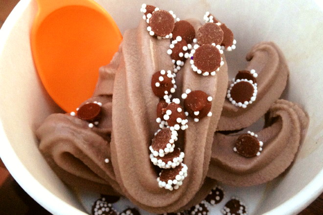photo of cookies and cream frozen yogurt from The Yogurt Bar, Braintree, MA
